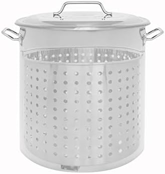 Ultimate Cooking Solution 180 Quart Stainless Steel Stock Pot with Lid Steam Basket