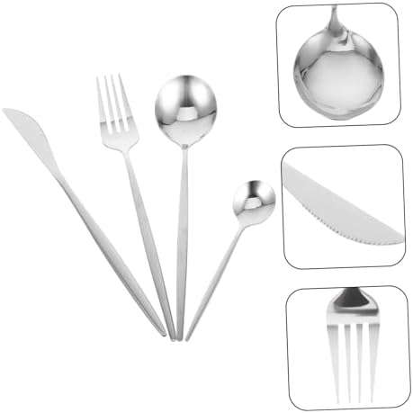 GARVALON Gold Plated Fork Set 5pc Elegant Stainless Steel