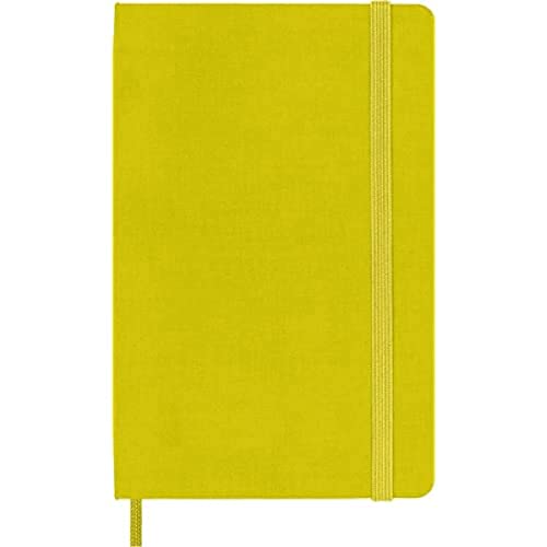 Carnet De Notes Moleskine Classic, Papier Ligné, Couverture Rigide En Soie Et Fermeture Élastique, Format De Poche, Couleur Jaune Foin