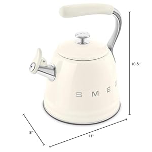 SMEG Retro Stovetop Whistling Kettle – 2.4Q (Cream) SMEG Retro Stovetop Whistling Kettle–24Q Cream