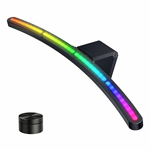 Vanyuei Computer-Lampe für gebogenen/flachen Monitor, mit RGB-Hintergrundbeleuchtung, kabellose Fernbedienung, Touch-Steuerung, keine Bildschirmblendung, gebogenes Bildschirm-Licht für Gaming