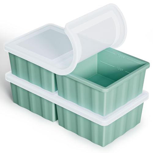 Silicone-Freezer-Tray-for-Soup-Ice-Cubes-2-Cup-Freezing-Tray-for-Meal-Prep-2Pack-Silicon-Soup-Portion-Freeze-Tray-Make-Stock-Souped-Ice-Cube Silicone Freezer Tray for Soup Ice Cubes 2 Cup Freezing Tray for Meal Prep 2Pack Silicon Soup Portion Freeze Tray Make Stock Souped Ice Cube