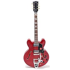 Guitare électrique jazz 335 pour droitier 6 cordes avec corps semi-creux, manche en acajou, touche en palissandre, trémolo (rouge) - Les Beatles, Paul McCartney, John Lennon, RIngo Starr, George Harrison