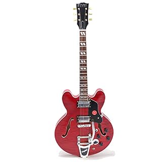 Guitare électrique jazz 335 pour droitier 6 cordes avec corps semi-creux, manche en acajou, touche en palissandre, trémolo (rouge) - Les Beatles, Paul McCartney, John Lennon, RIngo Starr, George Harrison