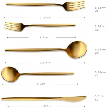 Karaca Orion 60-Piece Matte Gold Serving Set