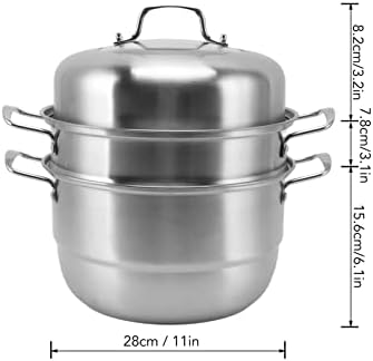 Oreilet Stainless Steel Steamer Pot Multipurpose Kitchen Tool with Handle and Lid
