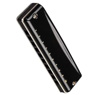 Harmonica Harmonica diatonique à 10 trous, couvercle en laiton, roseau en Bronze phosphoreux, Instrument professionnel de harpe bleue (Color : D) - Les Beatles, Paul McCartney, John Lennon, RIngo Starr, George Harrison