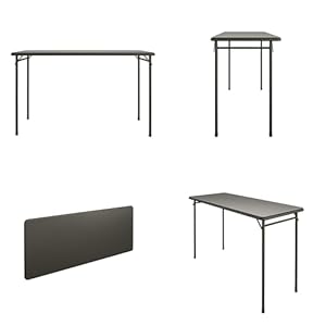 COSCO 20 x 48 Vinyl Top Folding Table Black
