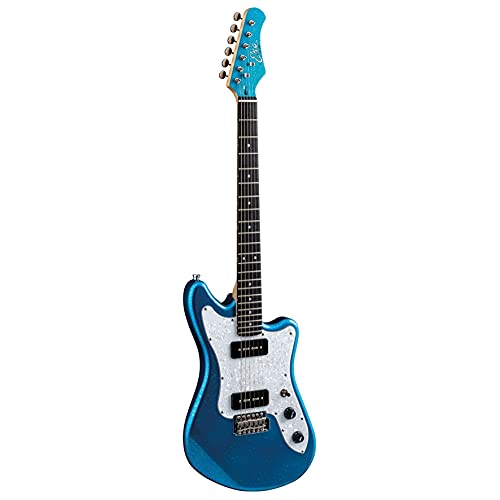 Eko CAMARO VR 2-90 60° Anniversaire Blue Sparkle Guitare électrique 3 voies avec pickup P-90 Bleu brillant - Les Beatles, Paul McCartney, John Lennon, RIngo Starr, George Harrison Eko CAMARO VR 2-90 60° Anniversaire Blue Sparkle Guitare électrique 3 voies avec pickup P-90 Bleu brillant