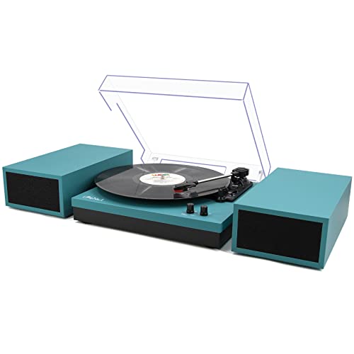 LP&No.1 Tourne-disque Bluetooth avec haut-parleurs stéréo, tourne-disque rétro avec lecture sans fil, tourne-disque vintage à 3 vitesses, arrêt automatique, surface douce au toucher, bleu lac - Les Beatles, Paul McCartney, John Lennon, RIngo Starr, George Harrison LP&No.1 Tourne-disque Bluetooth avec haut-parleurs stéréo, tourne-disque rétro avec lecture sans fil, tourne-disque vintage à 3 vitesses, arrêt automatique, surface douce au toucher, bleu lac