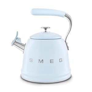 SMEG Retro Stovetop Whistling Kettle – 2.4Q (Pastel Blue) SMEG Retro Stovetop Whistling Kettle–24Q Pastel Blue