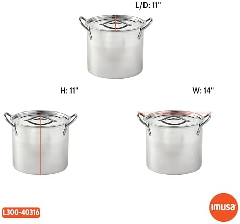 16-Quart Stainless Steel Stock Pot with Lid Silver