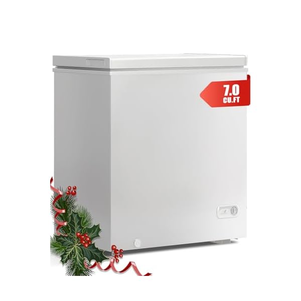   TABU-70-Cubic-Feet-Chest-FreezerTop-Opening-Deep-Freezer-with-Removable-Basket-Freestanding-Compact-Chest-Deep-Freezer-with-7-Level-Adjustable-Thermostat-White-70-CuFt