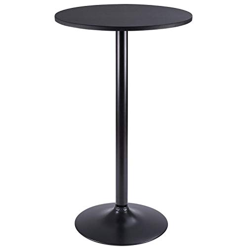 Furmax-Bistro-Pub-Table-Round-Bar-Height-Cocktail-Table-Metal-Base-MDF-Top-Obsidian-Table-238-Inch-Top-395-Inch-Height-Black-1-Pack Furmax Bistro Pub Table Round Bar Height Cocktail Table Metal Base MDF Top Obsidian Table 238 Inch Top 395 Inch Height Black 1 Pack