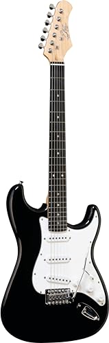 EKO – S-300 Black, guitare électrique modèle Stratocaster 4/4, couleur noir - Les Beatles, Paul McCartney, John Lennon, RIngo Starr, George Harrison EKO - S-300 Black, guitare électrique modèle Stratocaster 4/4, couleur noir