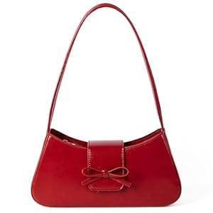 GETERUUV Shoulder Bags for Women Coquette Bow Purse Y2k Bag Small Cute Purses Mini Hobo Handbag Faux Leather Shoulder Purse