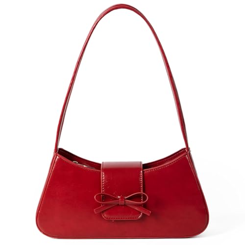 GETERUUV Shoulder Bags for Women Coquette Bow Purse Y2k Bag Small Cute Purses Mini Hobo Handbag Faux Leather Shoulder Purse