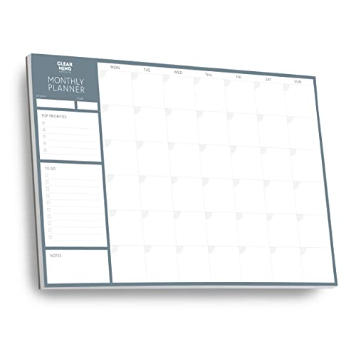 Monthly Planner Desk Pad by Clear Mind Concepts® – A3 Size - 24 Undated Tear Off Sheets 160gsm Thick Paper - To Do Checklist Notes for Home Business Office Study Productivity Planning and Organising