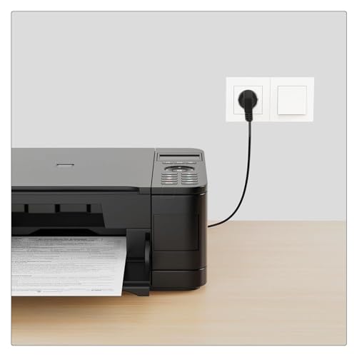 Powice 2 Stück Stromkabel,Steckertyp F 90° auf C5-Stecker Netzkabel,Netzkabel 3 polig 1m,Kaltgerätekabel für Laptops,Schwarz – Bild 8