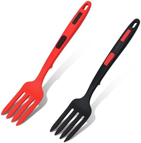 Xihircd 2-Piece Silicone Cooking Forks Heat-Resistant Nonstick Multifunctional Kitchen Tools