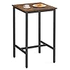 VASAGLE Bar Table Small Kitchen Dining Table High Top Pub Table Height Cocktail Table for Living Room Party Sturdy Metal Frame 236 x 236 x 417 Inches for Narrow Spaces Rustic Brown and Black
