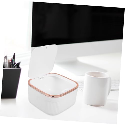 BUGUUYO Small Lidded Trash Can for Desktop Kitchen