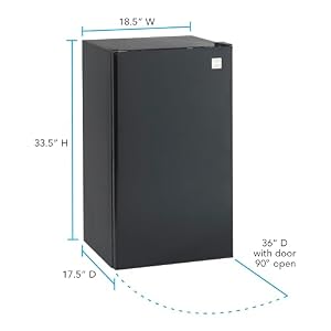 Avanti RM3316B Compact Refrigerator for Home Office or Dorm, with Reversible Door, Energy Star Rated Mini Fridge, 3.3-Cu.Ft, Black Avanti RM3316B Compact Refrigerator for Home Office or Dorm with Reversible Door Energy Star Rated Mini Fridge 33 CuFt Black