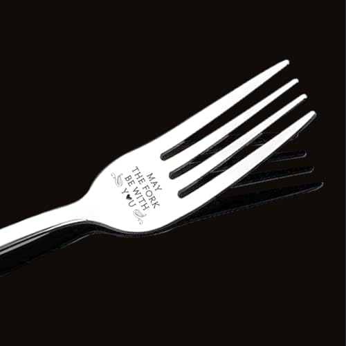 GLOBLELAND 82inch Engraved Stainless Steel Fork with Gift Box 1