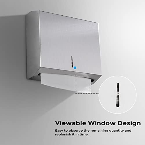 Modunful Paper Towel Dispenser Wall Mount - Commercial Stainless Steel Holder Large Capacity Durable