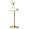 Finnhomy 24 Round Cocktail Bar Table with Metal Base Tall Bistro Pub Table Adjustable 279 354 Counter Bar Height for Kitchen Dining Room Living Room Easy Assembly Gold