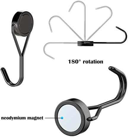 18Lbs 180 Magnetic Hooks - Heavy Duty Black
