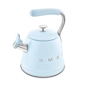 SMEG Retro Stovetop Whistling Kettle – 2.4Q (Pastel Blue) SMEG Retro Stovetop Whistling Kettle–24Q Pastel Blue