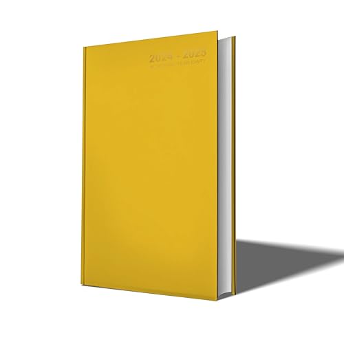 Primes DIY 2024-2025 A5 Academic Diary Week to View Appointment Diary, Business Office Academic and Personal Use, 60gsm White Paper Casebound Diaries, Sewn Book Block HardBack (Orcha Yellow)