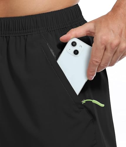 Image of CBlue Men's Outdoor Quick Dry Lightweight Sports Shorts 2 Zipper Pockets