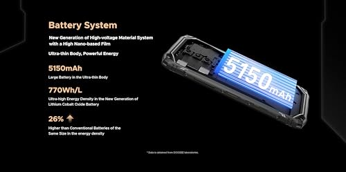 DOOGEE Blade 10 Ultra Smartphone ohne Vertrag (2024), 20GB + 256GB, 10.7mm Thin Simlockfreie Handys, Robustes 4G, 50MP Kamera + 8MP Outdoor Handy, 5150mAh Akku, Android 14, 6.56 Zoll, NFC/Fingerprint – Bild 5