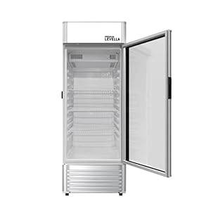   PremiumLevella-PRF65DX-Single-Door-Merchandiser-Refrigerator-Upright-Beverage-Cooler-65-cu-ft-Silver-65-cuft-Single-Swing-Door