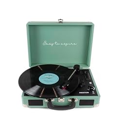 PRIXTON VC400 – Platine Vinyle Tourne-Disque Vintage, Lecteur de vinyles et de Musique Via Bluetooth et USB, 2 Haut-parleurs intégrés, Design Mallette, Couleur Vert - Les Beatles, Paul McCartney, John Lennon, RIngo Starr, George Harrison