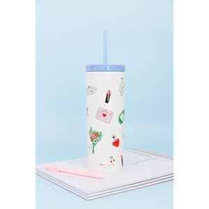 kate spade new york Acrylic Tumbler with Lid and Straw, 24 oz Tumbler, Slim Double Wall Tumbler, Wedding Cake Toss kate spade new york Acrylic Tumbler with Lid and Straw 24 oz Tumbler Slim Double Wall Tumbler Wedding Cake Toss