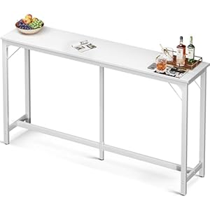 ODK 71 Inch Bar Table Bar Height Pub Table Counter Height Bar Table Rectangular High Top Kitchen Dining Counter Tables with Sturdy Legs Easy to Clean Top White