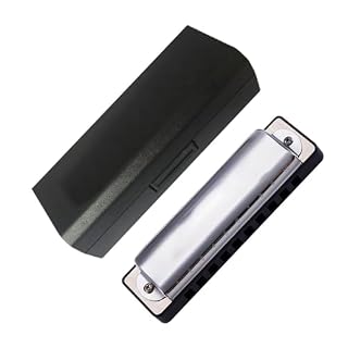 Harmonica diatonique 10 trous, harpe bleue pour débutant, noir, argent, match avancé Débutant Harmonica (Color : Low F) - Les Beatles, Paul McCartney, John Lennon, RIngo Starr, George Harrison