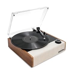 Victrola Eastwood II Tourne-Disque Finition chêne avec Haut-parleurs, Bluetooth 5.1 et Technologie Vinyl Stream, Lecteur Vinyle à 3 Vitesses, Cartouche Audio Technica AT-3600LA - Les Beatles, Paul McCartney, John Lennon, RIngo Starr, George Harrison