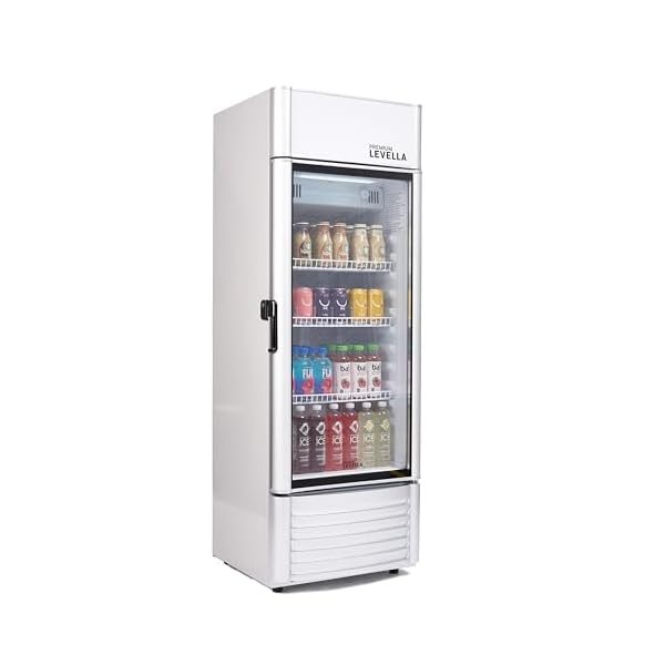   PremiumLevella-PRF65DX-Single-Door-Merchandiser-Refrigerator-Upright-Beverage-Cooler-65-cu-ft-Silver-65-cuft-Single-Swing-Door