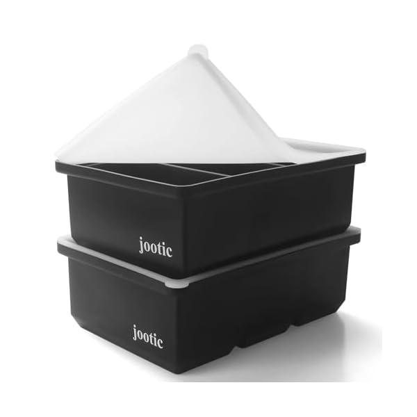   Silicone-Freezer-Tray-With-Lid-Silicone-Freezer-Tray-for-Soup-Cube-Large-Ice-Cube-TraySilicone-Freezer-ContainerFreeze-Store-Soup-Sauce-Broth-Makes-3-Perfect-1-Black-2-Pack