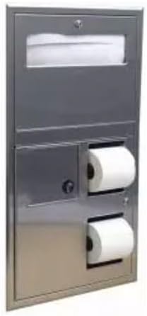 Bobrick 3574 ClassicSeries Recessed Seat Cover Napkin Disposal Toilet Tissue Dispenser