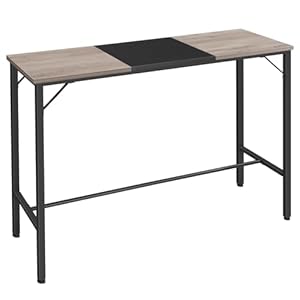 HOOBRO Bar Table 471 Rectangular Pub Table Tall Counter Height Pub Table Long Bar Height Table for Small Space Narrow High Top Table Sturdy and Durable Easy to Assmble Greige BG12BT01