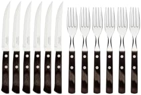 Tramontina 12-Piece Steak Knife and Fork Set with Wooden Handles
