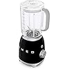 Smeg blf01blus retro style blender with 6 cups tritan bpa free jug detachable stainless steel dual blades overload motor protection 4 speeds and 3 preset programs in black  urban country home decor