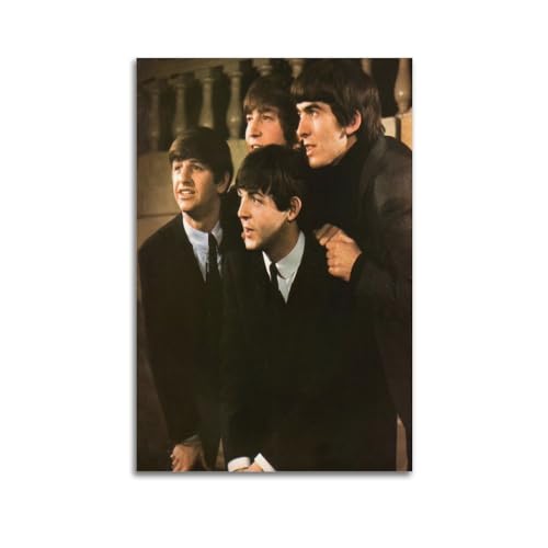 DATOZA Poster vintage des Beatles – Peinture sur toile – Impression d’art moderne pour chambre à coucher – 60 x 90 cm - Les Beatles, Paul McCartney, John Lennon, RIngo Starr, George Harrison DATOZA Poster vintage des Beatles - Peinture sur toile - Impression d'art moderne pour chambre à coucher - 60 x 90 cm