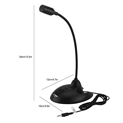 Richer-R Flexibles PC-Tischmikrofon, Flexible Schwanenhals Desktop Microphone 3,5mm Klinke,rutschfest Standfuß PC Kondensator Mikrofon Ständer Mikro für Bürotreffen Online-Chat Karaoke usw.(Black) – Bild 7
