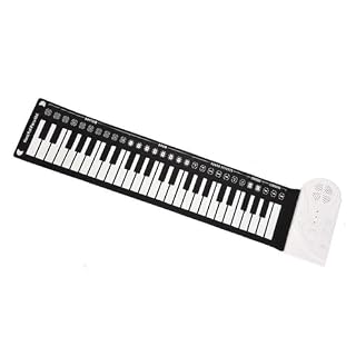 ZALHIN Clavier Électronique Piano À roulettes À 49 Touches avec Haut-Parleur Piano Électronique Pliable Portable Piano Enroulable pour Débutants pour S’entraîner(White) - Les Beatles, Paul McCartney, John Lennon, RIngo Starr, George Harrison